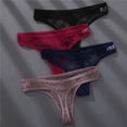 thumbnail image 4 of 3 Unids/Set Bragas G-String Ropa Interior De Encaje Mujeres Tanga Pantalones De Cintura Baja Lencería Femenina Perspectiva Calzoncillos Íntimospangjing, 4 of 4