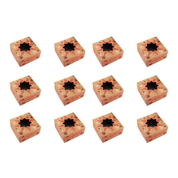 Fnochy Christmas Snack Gift Box, Holiday Packaging, Festive Cake Box, Food-Grade Cardboard, Perfect for Treats - 4 Styles, Easy to Fold, Ideal for Parties!