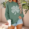 thumbnail image 2 of Chandail Graphique Trèfle de la Saint-Patrick pour Femmes 2026 Tendance à Manches Longues Col Rond Chandail Femmes chandail, 2 of 6