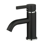 Faucetaire LS8227CTL Continental Single Handle Monoblock Lavatory Faucet, Matte Black/Chrome