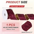 thumbnail image 2 of Uxcell Velvet Wired Ribbon, Velvety Gold Crushed Ribbons Double Faced for Gift Wrapping Crafts Chrismas Tree Decorations Wine Red, 2 of 7