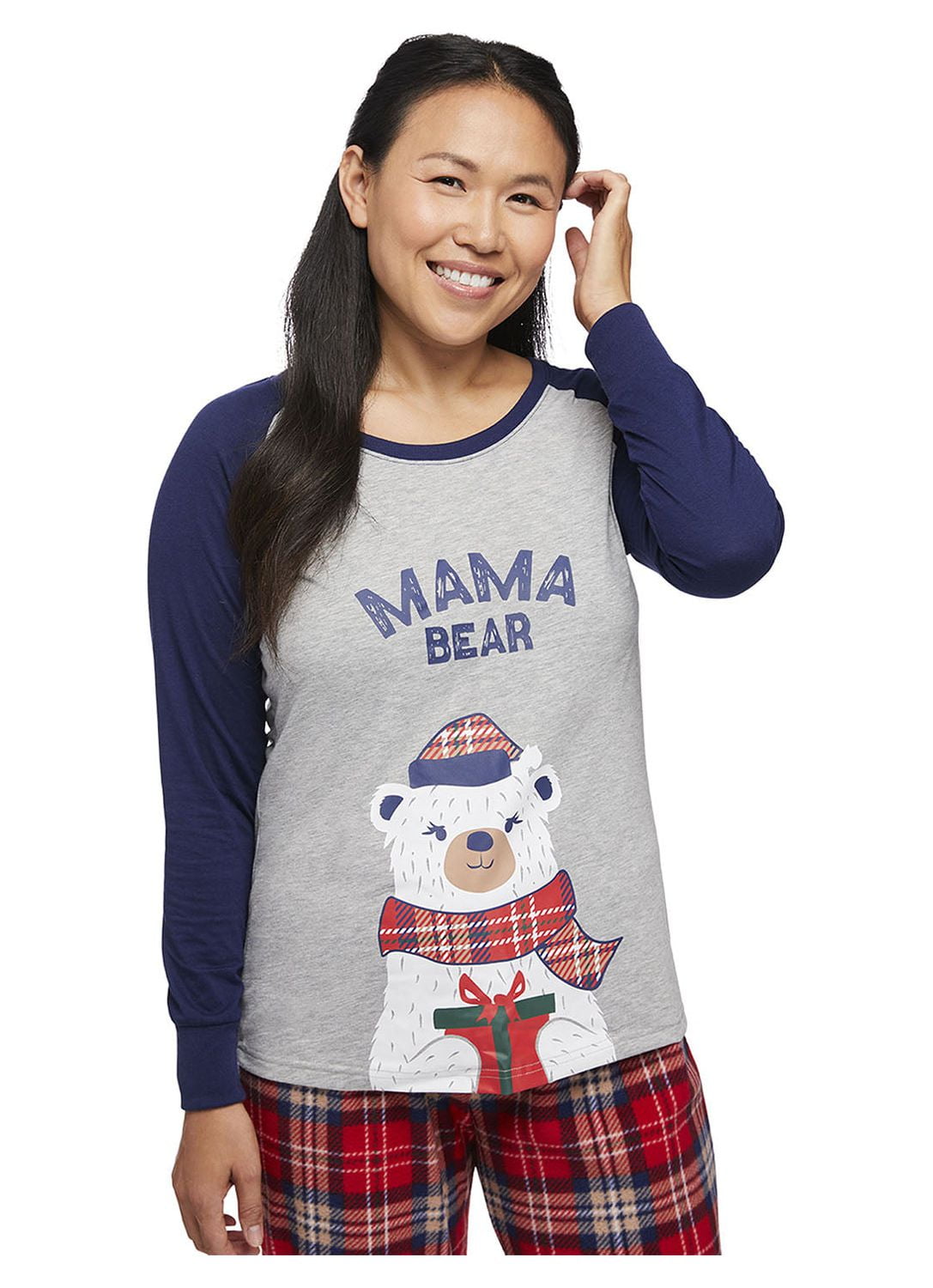 Jolly Jammies Womens Plaid Bears Matching Family Pajamas Set, 2-Piece, Sizes S-3X