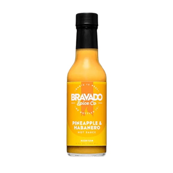 Bravado Spice Co. Pineapple & Habanero Hot Sauce Sweet Spicy 5 oz Bottle Medium Heat Gluten Free Vegan