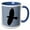 Blue/White, variant on 3drose, Photograph of a Jackdaw Crow in Flight Against Clear Blue Sky, 11oz Two-tone Black Mug