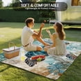 thumbnail image 4 of Teal Coastal Turtle Outdoor Rug 3x5 Ft - Reversible Patio Rug Outdoor Camping Rugs, Vintage Watercolor Marine Life Washable Indoor Outdoor Area Rugs, Non-Slip Outdoor Carpet Runner for Deck/Porch, 4 of 8