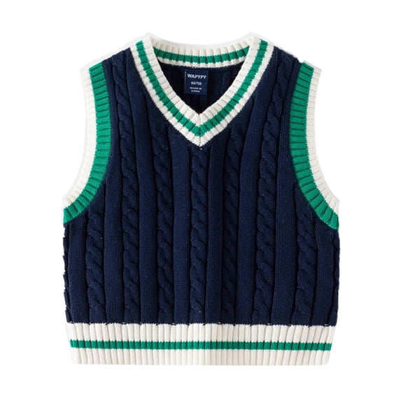 KYAIGUO Kids Knit Sweater Vest for Boys & Girls,Baby Toddler V-Neck Sleeveless Pullover Knit Sweater for 2-7T