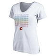 thumbnail image 2 of Women's White Calgary Flames City Pride V-Neck T-Shirt, 2 of 3