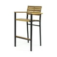 thumbnail image 5 of Noble House Brampton Industrial Acacia Wood Barstool (Set of 2) Teak and Black, 5 of 10