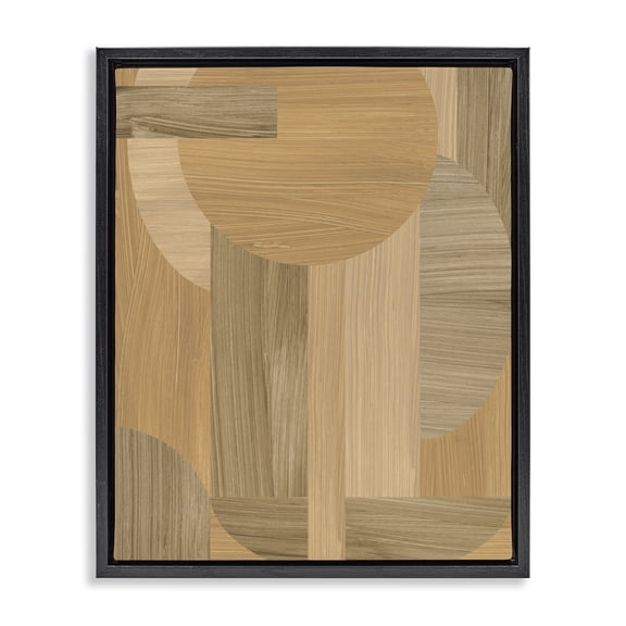 Stupell Industries Modern Rustic Patterned Shapes Black Floating Frame Canvas Art, 17 x 21, by June Erica Vess