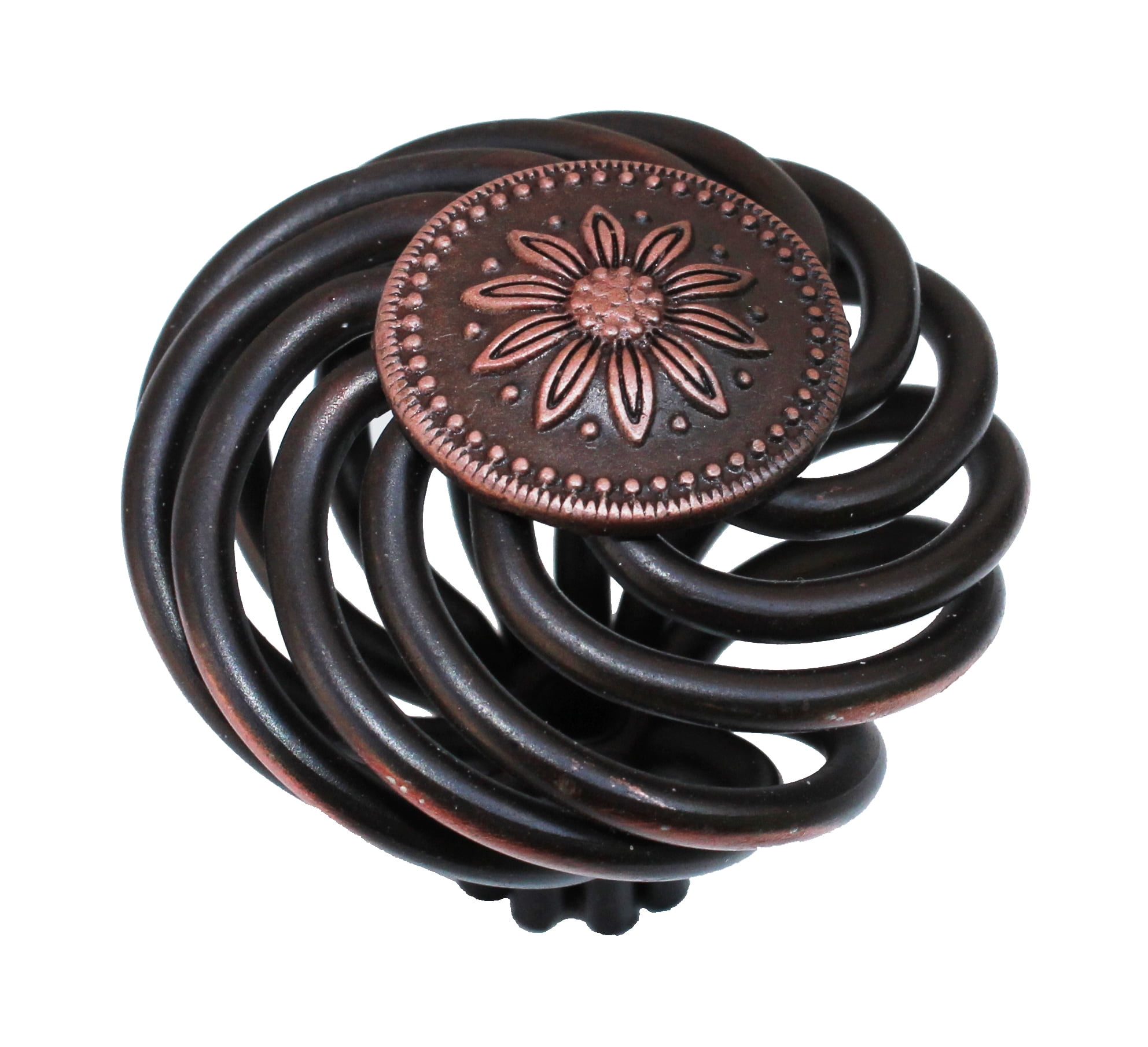 GlideRite 1.5 in. Flower Birdcage Cabinet Knob, Rustic Bronze