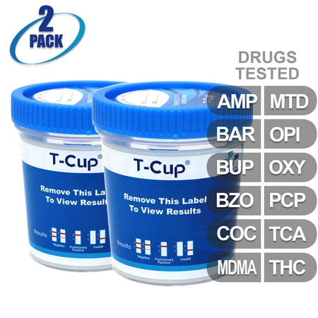MiCare [2pk] - 12-Panel T-Cup Instant Urine Drug Test - (AMP/BAR/BUP/BZO/COC/MDMA/MTD/OPI/OXY/PCP/TCA/THC)
