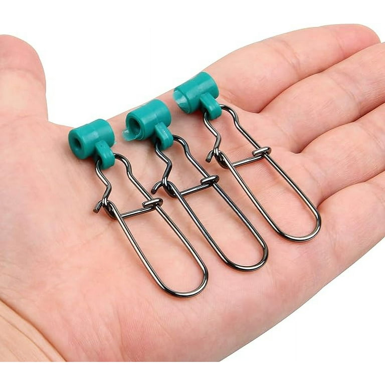 100Pcs fishing slider swivel sinker snap weighted swivel Sliding fishing  swivels slides Fishing Line Connector Fishing Tackle
