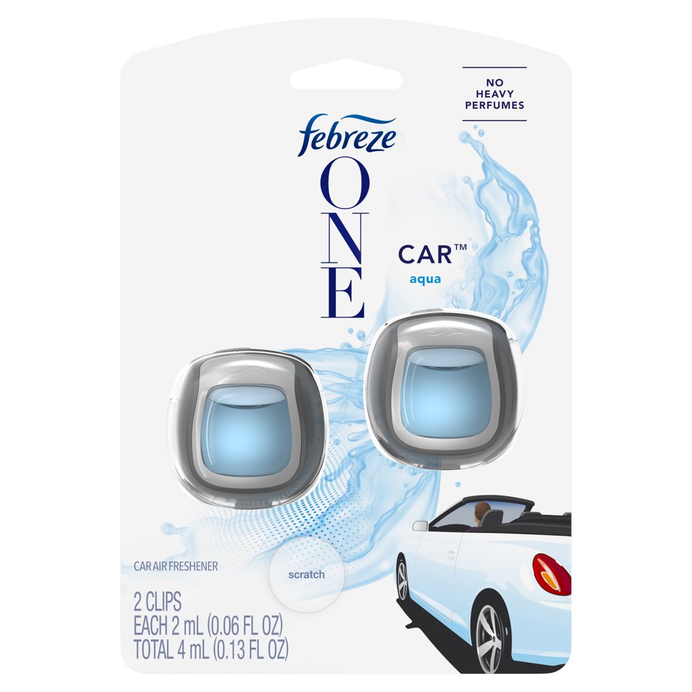 Febreze One Car Air Freshener, Aqua, 2 Count