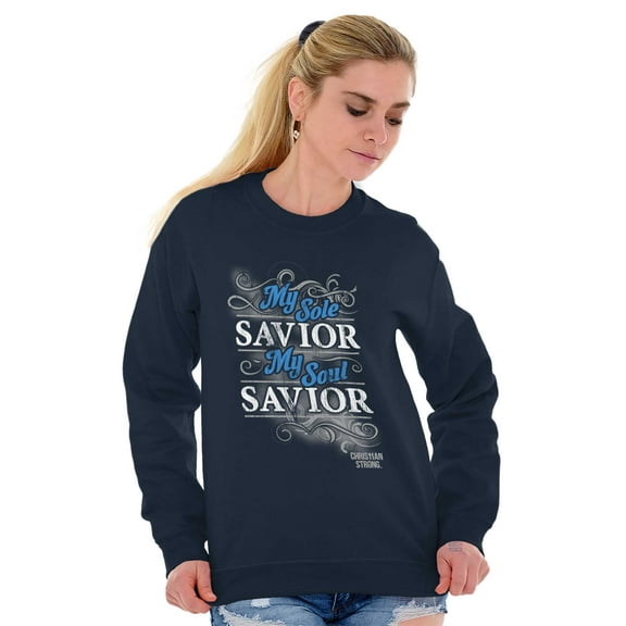 Soul Savior Jesus Christ Christian Women Crewneck Sweatshirt Brisco Brands S