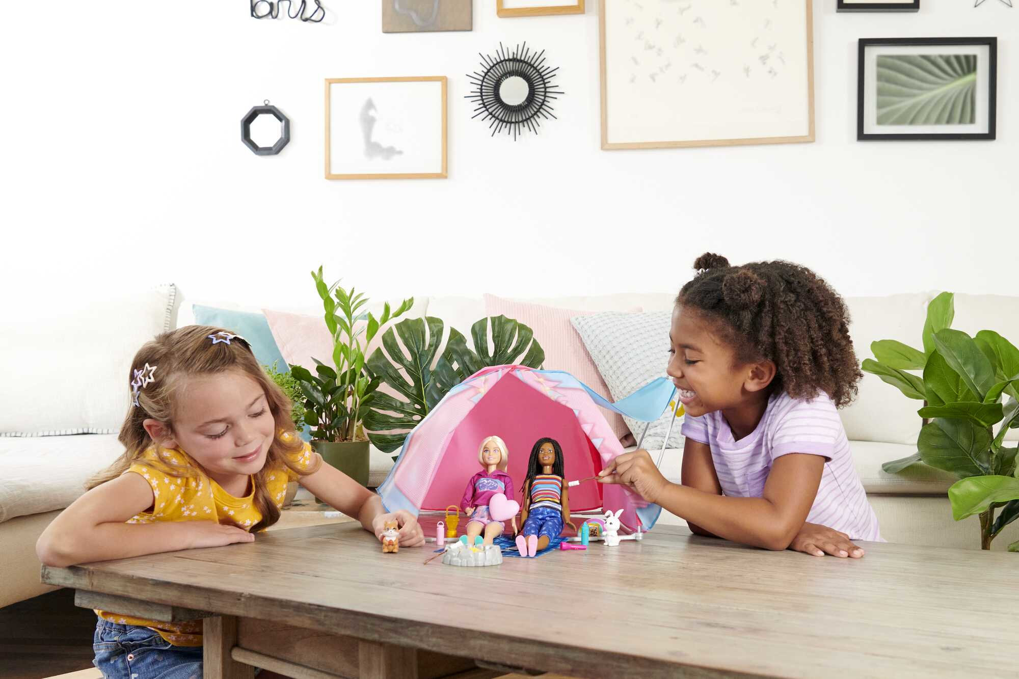 Barbie It Takes Two Let's Go Camping Tent Playset with Brooklyn & Malibu Dolls & 20 Accessories - image 3 of 7