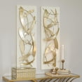 thumbnail image 3 of DecMode Contemporary Rectangular Wooden Frames with Curved Gold Metal Accents Wall Décor, Set of 2 12"W x 37"H, 3 of 12
