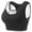 Black, variant on Rrxhxhs Sports Bras for Women Solid Color Mesh Panel Racerback Wide Straps Shockproof Drying Yoga Running Fitness Bra,Black,L
