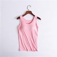 thumbnail image 2 of Resicozy Women's Tank Tops with Built-in Padded Shelf Bra Adjustable Standard Strap Camisole Solid Color Layering Undershirts Pink 3XL, 2 of 4
