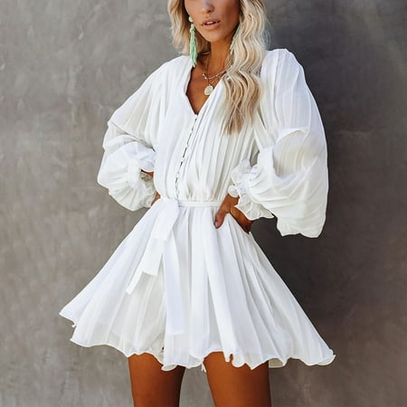 

QWANG White Fashionable 2023 New Spring And Summer Women s Adjustable Waist Solid V-Neck Long Sleeve Bodysuit