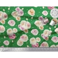thumbnail image 3 of Soimoi Green Poly Georgette Fabric Dot & Ranunculus Floral Print Fabric by Yard 52 Inch Wide, 3 of 3