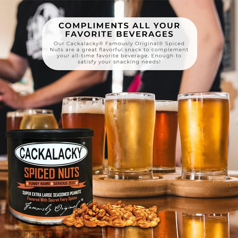 Cackalacky Spiced Peanuts 3-Pack - Fire-Roasted NC Peanuts, Perfect For BBQ, Beer & Snacking