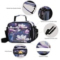 thumbnail image 4 of 6L Leakproof Lunch Tote with Thermal Lining Lunch Bag Picnic Cooler Bag Purple Magnolia Flowers, 4 of 9