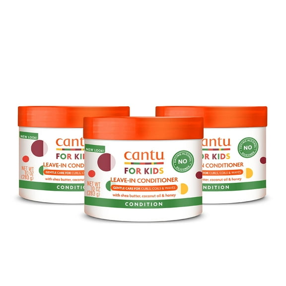 Cantu Care for Kids Leave-In Conditioner with Shea Butter, 10 oz (Pack of 3) (Packaging May Vary)