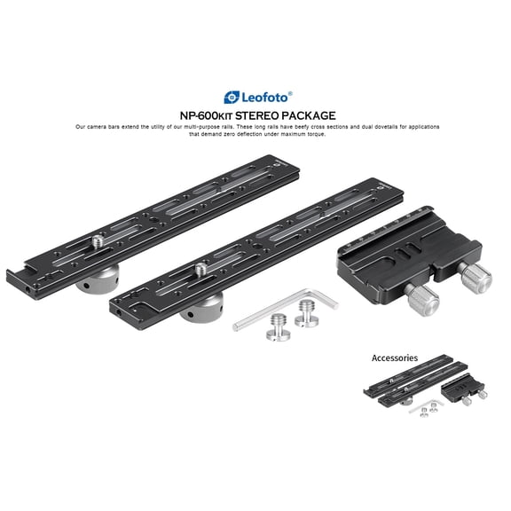 Leofoto NP-600 Kit 600mm Double Platform / Two Cameras Mounted side-by-side