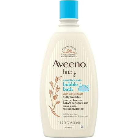 Aveeno Baby Sensitive Skin Bubble Bath With Oat Extract, 19.2 Oz, 3 Pack