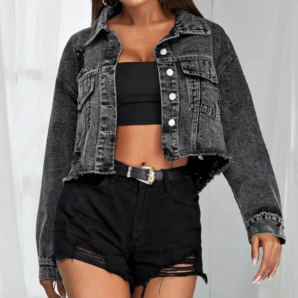 Mezclilla Chamarras De Moda Cortas Chaqueta De Mezclilla Informal