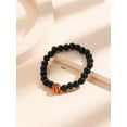 thumbnail image 3 of QQTDFG Basketball Decor Stone Black Beaded Bracelet for Women Men Stretchy Stackable-default, 3 of 3