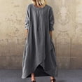 thumbnail image 1 of Fankiway Robe Décontractée à Manches Courtes en Coton et Lin pour Femmes Printemps et Été Col Rond avec Poches Robes Grande Taille pour Femmes Rondes Robes de Printemps pour Femmes 2196, 1 of 7