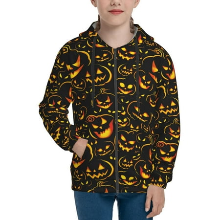 

Hoodies for Women halloween pumpkins background Long Sleeve Sweatshirt Drawstring Zip Up Hoodie with Pockets Teen Girl Clothes