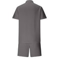 thumbnail image 3 of NTACZA Men's 2 Pieces Outfits Short Sleeve Button Down Tracksuits Solid Casual Sweatsuits for Men XL, 3 of 5