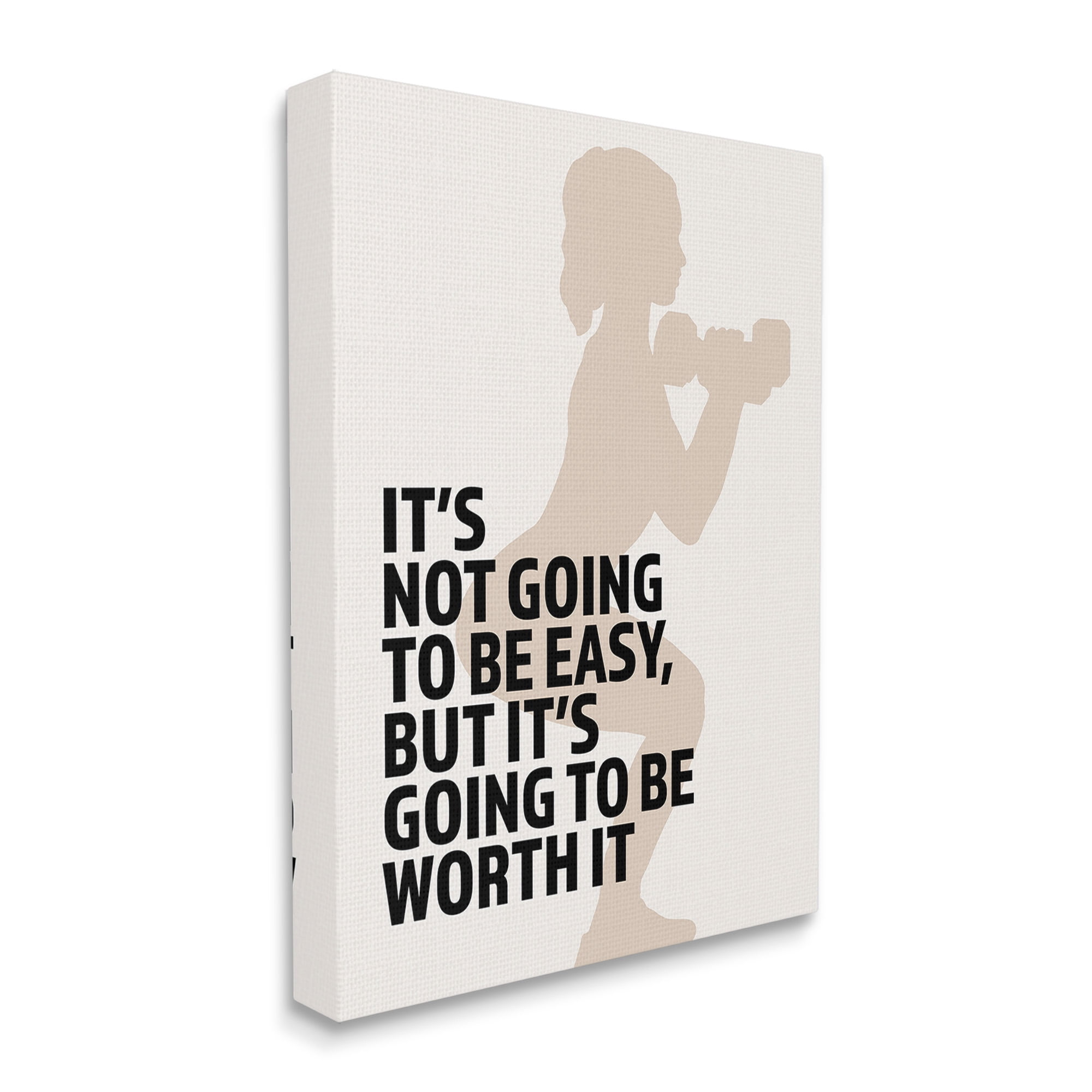 Stupell Industries Not Easy But Worth It Inspirational Painting Gallery Wrapped Canvas Art Print Wall Art, 30 x 40