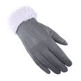 thumbnail image 5 of RV 2 pares de guantes cálidos de felpa para adultos con calefacción automática para otoño e invierno, guantes para la boca de piel de ante con pantalla táctil a prueba de viento para montar en bicicleta eléctrica Rojo Verde, 5 of 5