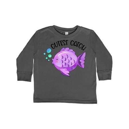

Inktastic Cutest Catch Cute Purple Fish Gift Toddler Boy or Toddler Girl Long Sleeve T-Shirt
