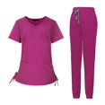thumbnail image 1 of Ropa de trabajo de enfermera, uniforme de enfermería, conjunto exfoliante para mujeres y hombres para salón de belleza Rosa oscuro XL Yuyangstore Uniformes de trabajo, 1 of 8