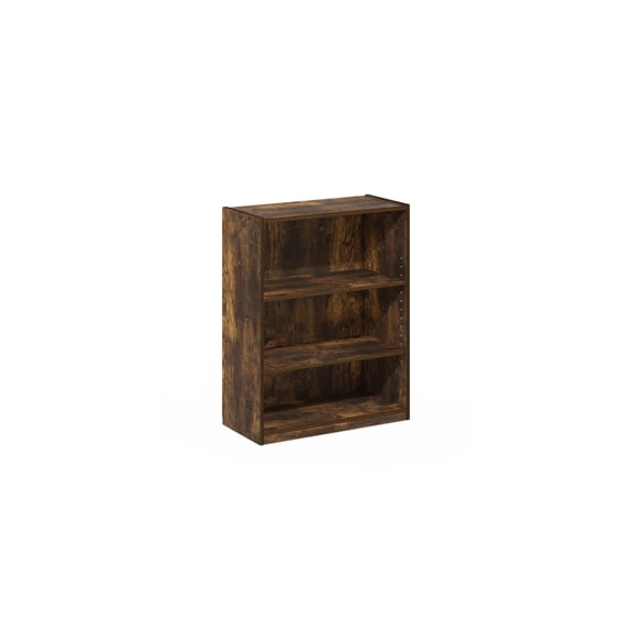 3-Tier Bookcase Bookshelf Adjustable Shelves Amber Pine Durable Composite Wood Storage