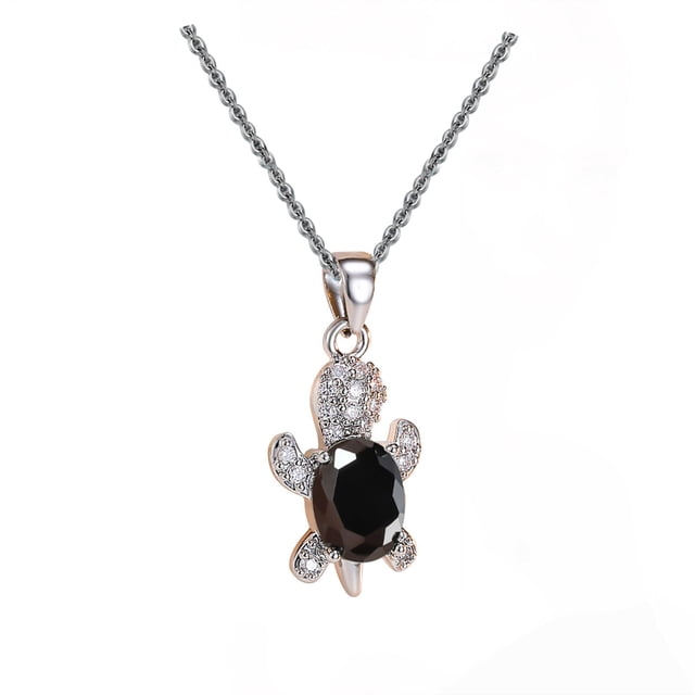 Openpig Collier Bijou Tortue Pierre de Naissance pour Femmes Bleu Joli Processé