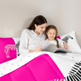 thumbnail image 5 of Homewish Teenagers Animal Zebra Bedding Comforter Set 2pcs,Abstract Geometric Stripes Twin Comforter Sets Microfiber,Black Pink White Breathable Bedding Set,Ultra Soft Home Decor,Reversible, 5 of 8