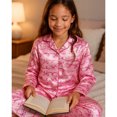 thumbnail image 3 of dELiA*s Girls Pajamas Satin Collared Button Down Long Sleeve Sleep Shirt & Bottoms Set 2 Piece, 3 of 7