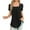 Black, variant on Giftesty Womens Blouses and Tops Women's Fashion Sold Color V-Neck Underwaist Comfortable Loose T-shirt Short Sleeve Blouse Casual Tops