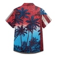thumbnail image 4 of Youpwaven Men's USA 250th Anniversary Hawaiian Shirt, Patriotic American Flag & Palm Tree Graphic Short Sleeve Button Down, Summer Independence Day Tropical Top M-3XL, 4 of 6