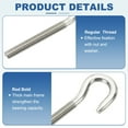 thumbnail image 3 of Uxcell M6 Stainless Steel Eye Bolt, 8 Set Hook Eyelet Bolts with Nut Washers for Hanging, Silver, 3 of 7