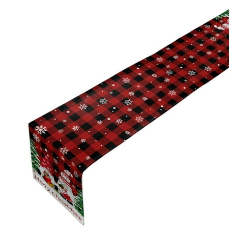 

Buodes Kitchen Decor Christmas Home Decoration Supplies Knitted Fabric Table Runner Creative Christmas Tablecloth