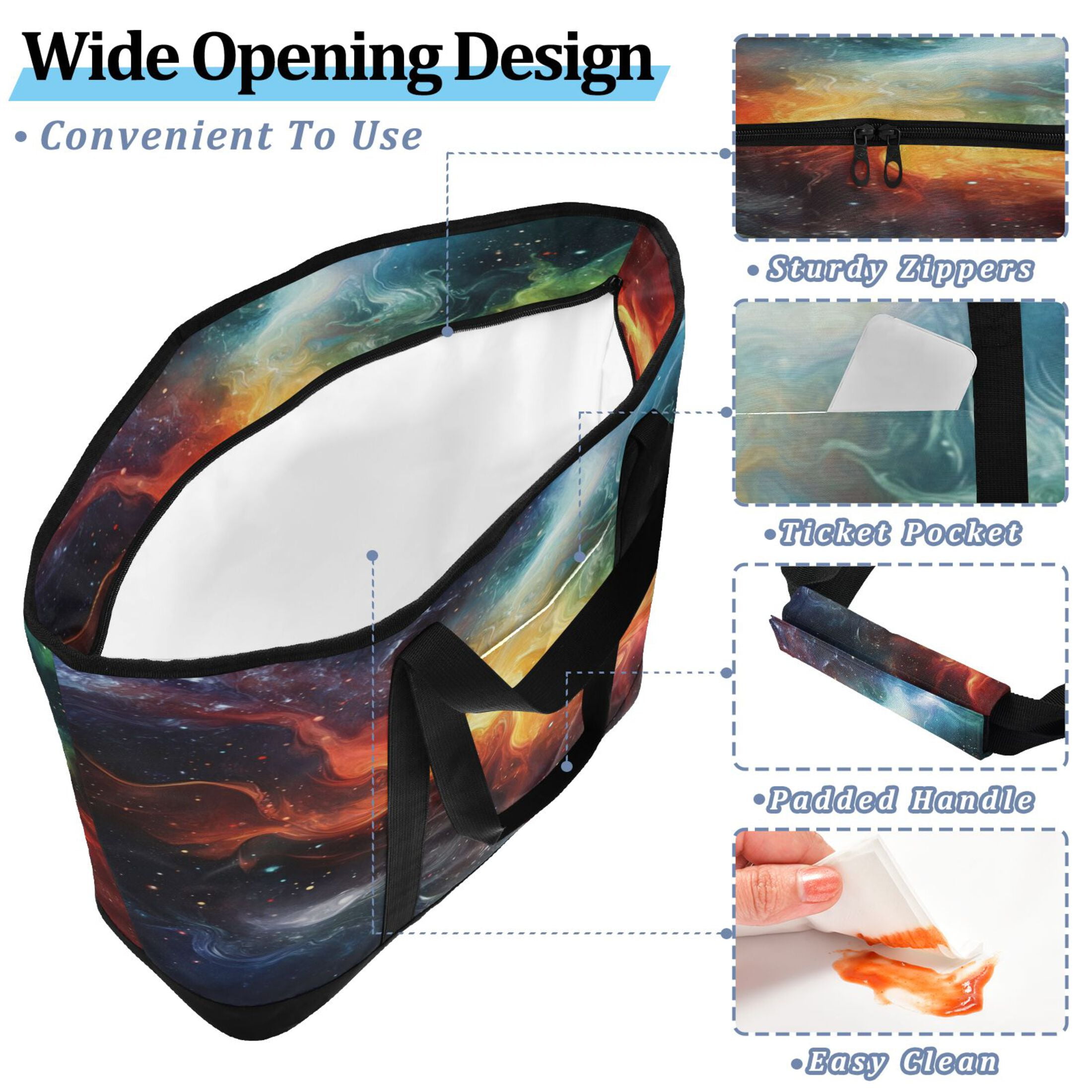 Large Hand-held Ice Pack Picnic Bag Insulation and Refrigeration Suitable for Shopping Picnics and Camping Color Universe