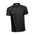 thumbnail image 3 of Chaqueta de chef de manga corta con botones a presión para hombre y mujer, ropa de verano para servicio de alimentos 2XL Talla Gris, 3 of 9