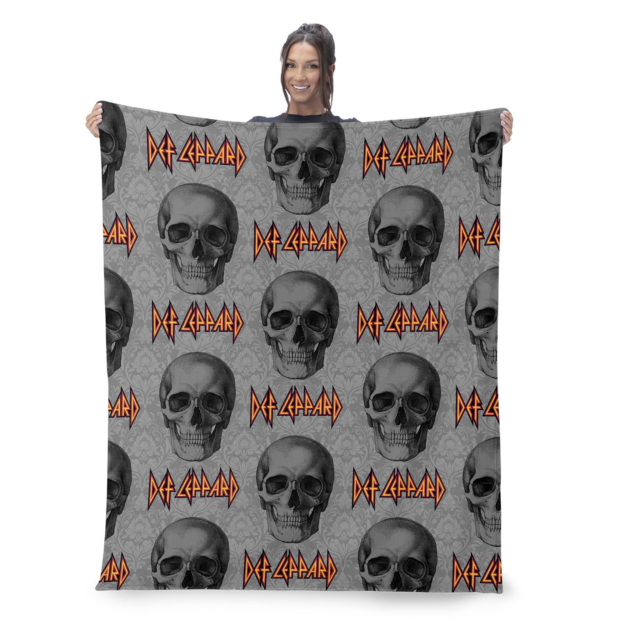 Def Leppard Skull Damask Silk Touch Throw Blanket 50 x 70 inches