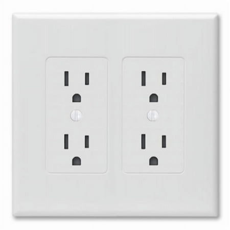 Raco 218338 2 Gang Deco Wall Plate White
